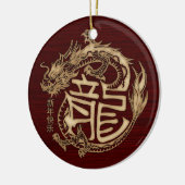 Chinesisch Neues Jahr des Holzdrachen 2024 Keramik Ornament (Links)