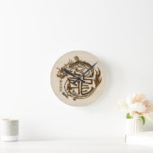 Chinesisch Neues Jahr des Holzdrachen 2024 Runde Wanduhr (Zuhause)