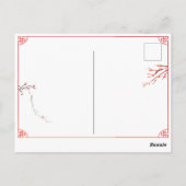 Chinesisch Neues Jahr rosa rosa Blütenschnee Fu-Gl Postkarte (Rückseite)