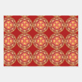 Chinesisch Neues Jahr Traditionelles Muster W3PS Geschenkpapier Set (Vorderseite 3)