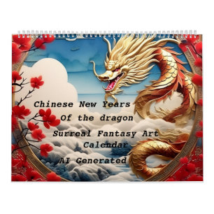 Chinesisch Neujahr Dragon Surreal Fantasy Art Kalender