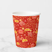 Chinesisch Neujahr Gold Red auspicious Cloud Flora Pappbecher (Rückseite)