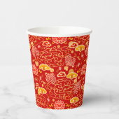 Chinesisch Neujahr Gold Red auspicious Cloud Flora Pappbecher (Links)