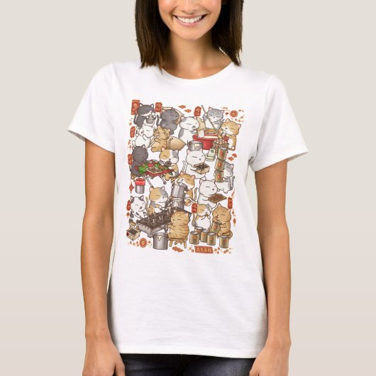 Chinesisch Neujahr Katze machen Kuih Kapit T-Shirt (Vorderseite)