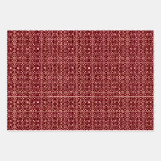 Chinesisch Neujahr Red Gold Golden Zodiac Asien Geschenkpapier Set (Vorderseite)