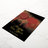 Chinesisch Neujahr Red Gold Lantern Folieneinladung (Gedreht)