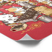 Chinesisch Neujahr Whimsical Cat Making Kuih Kapit Poster (Ecke)