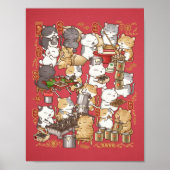 Chinesisch Neujahr Whimsical Cat Making Kuih Kapit Poster (Vorne)