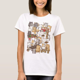 Chinesisch Neujahr Whimsical Cat Making Kuih Kapit T-Shirt