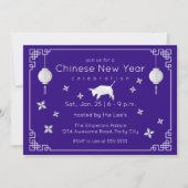Chinesisch New Year Origami Ox, lila Einladung (Vorderseite)