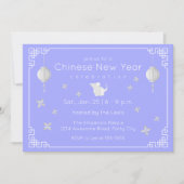 Chinesisch New Year Origami Rat, hellblau Einladung (Vorderseite)