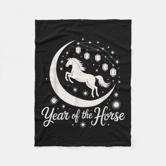 Chinesisch New Years 2026 Reiter-Laternendekor Fleecedecke (Vorderseite)