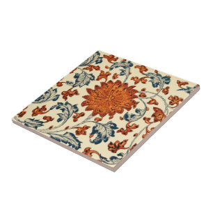Chinesisch ~ Orange ~ Blau ~ Weiß ~ * ~ Fliese