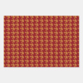 Chinesisch Oriental Red Gold Golden Zodiac Asiatis Geschenkpapier Set (Vorderseite 3)