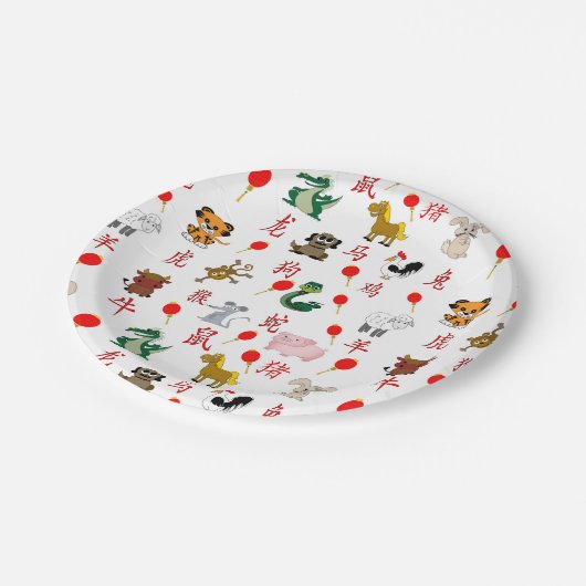 Chinesisch Pappteller (Schrägansicht)