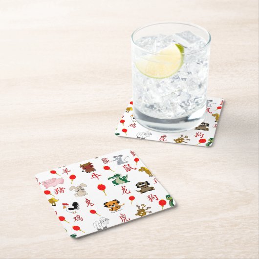 Chinesisch Rechteckiger Pappuntersetzer (Vor Ort)