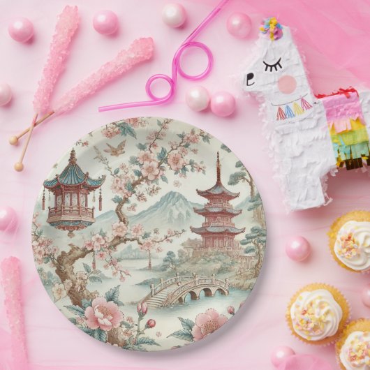Chinesisch-rosa-Teller Pappteller (Party)