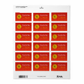 Chinesisch Rot und Gold Schlange Zodiac Adresse Adressaufkleber (Vorne)