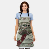 Chinesisch Schlange neues Jahr 2025 Spaß Schürze (Getragen)