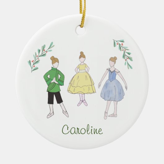 Chinesisch/Schnee/Party-Girl mit individualisierba Keramik Ornament (Vorne)