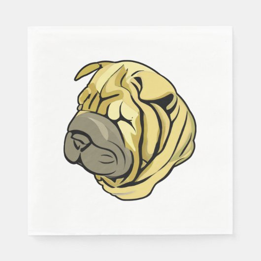 Chinesisch Sharpei Dog Brown Shar Pei Serviette (Vorderseite)