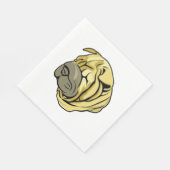 Chinesisch Sharpei Dog Brown Shar Pei Serviette (Ecke)