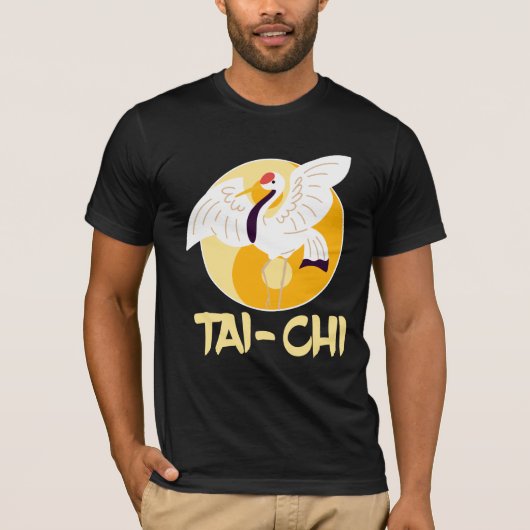 Chinesisch Tai Chi Yin Yang Crane T-Shirt (Vorderseite)