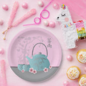 Chinesisch "Tee für zwei" und "Liebe" auf Teetasse Pappteller (Party)