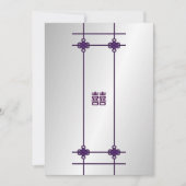 Chinesisch weiß doppeltes Glück Hochzeit Einladung (Vorderseite)