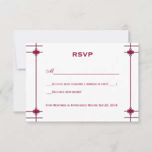 Chinesisch weiß doppeltes Glück Hochzeit RSVP Karte