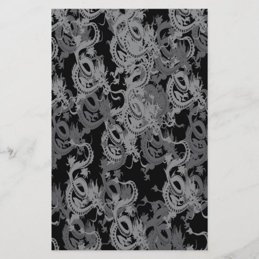 Chinesisch Ying Yang Dragon Briefpapier (Vorderseite)