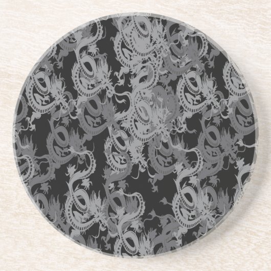 Chinesisch Ying Yang Dragon Getränkeuntersetzer (Vorne)