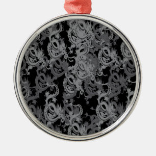 Chinesisch Ying Yang Dragon Ornament Aus Metall