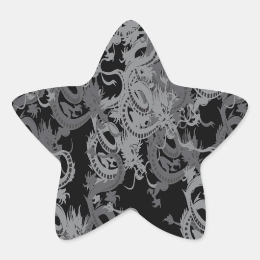 Chinesisch Ying Yang Dragon Stern-Aufkleber (Vorderseite)