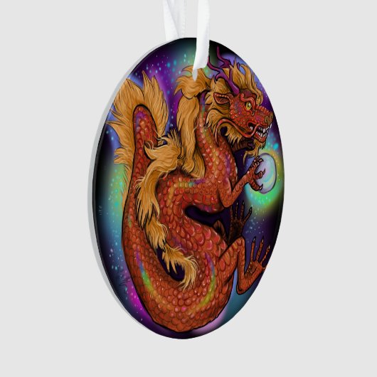 Chinesisch Zodiac 2024 Jahr des Drachenschmucks Ornament (Vorderseite)