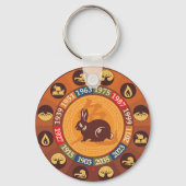 Chinesisch - Zodiac - Kaninchen Schlüsselanhänger (Vorderseite)