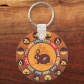 Chinesisch - Zodiac - Kaninchen Schlüsselanhänger (Vorderseite)