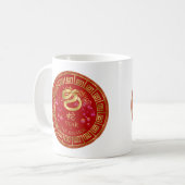 Chinesisch Zodiac Schlange Rot/Gold ID542 Kaffeetasse (Vorderseite Links)
