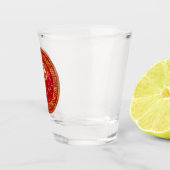 Chinesisch Zodiac Schlange Rot/Gold ID542 Schnapsglas (Rechts)