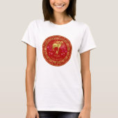 Chinesisch Zodiac Sheep Red/Gold ID542 T-Shirt (Vorderseite)