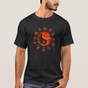 Chinesisch Zodiak Chart Yin Yang Symbol - Tai Chi  T-Shirt