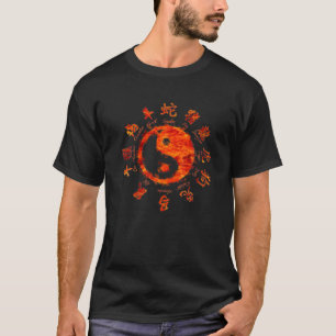 Chinesisch Zodiak Chart Yin Yang Symbol - Tai Chi T-Shirt