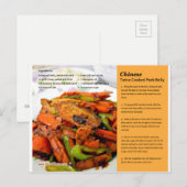 Chinesisch Zweimal gekochtes Schweinebauch Rezept  Postkarte (Vorne/Hinten)