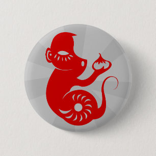 CHINESISCHE AFFE-ILLUSTRATION DES BUTTON