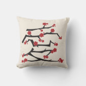 Chinesische Ai Liebe Kirschblüten Rote Sakura Hoch Kissen (Vorderseite)