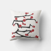 Chinesische Ai Liebe Kirschblüten Rote Sakura Hoch Kissen (Rückseite)