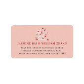 Chinesische Ai Liebe Rote Kirsche Blüten Rücksende Adressaufkleber (Vorne)