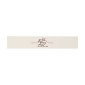 Chinesische "Ai"-Liebe Rote Kirsche Blüten Verlobu Einladungsbanderole (Flach)