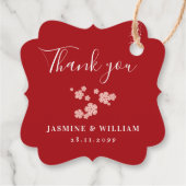 Chinesische Ai Liebe Rote Kirsche Blüten Verlobung Geschenkanhänger (Rückseite)