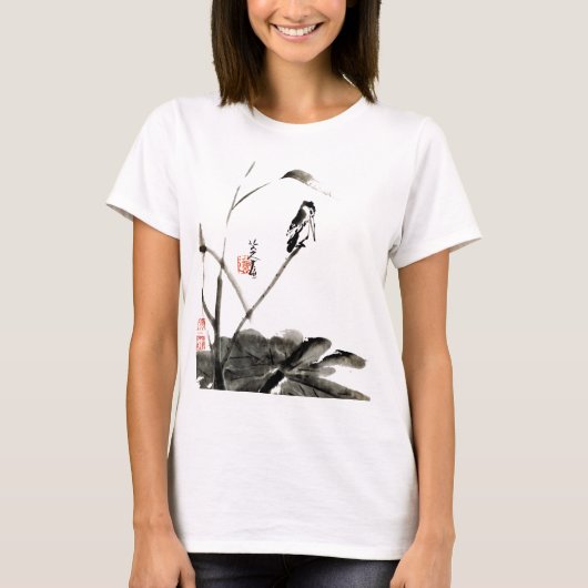 Chinesische antike Aquarellbilder T-Shirt (Vorderseite)